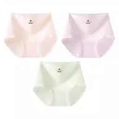 二三二三 纯棉高腰无痕亲肤柔软舒适中腰包臀不卡裆不夹臀不卷边三角抑菌透气吸汗纯色字母印花简约时尚百搭潮流内裤 女款 组合装