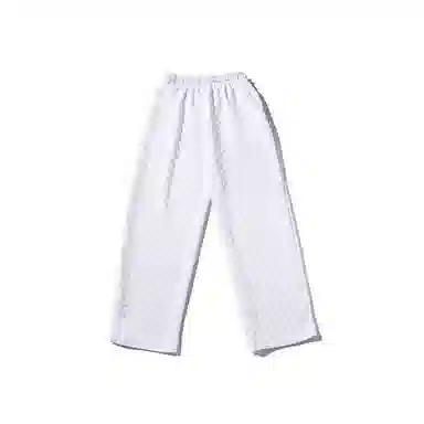 乱步 华夫格垂坠感直筒夏季宽松运动卫裤美式高街抽绳阔腿长裤休闲裤 男女同款