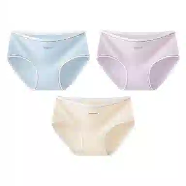 二三二三 撞色字母设计不夹臀不卡档中腰舒适不勒三角裤抑菌无痕透气亲肤简约时尚百搭潮流日常通勤少女内裤 女款 组合装