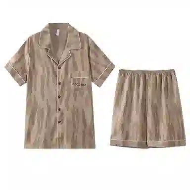 兰缪 时尚家居服舒适短袖五分裤夏季睡衣套装 男款