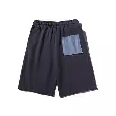 乱步 美式复古高街直筒学生宽松拼接跑步运动休闲短裤 男女同款