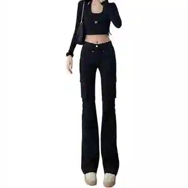 布客行 美式复古高街风多口袋舒适百搭长裤牛仔裤 男女同款