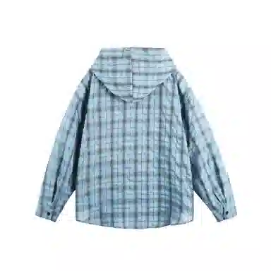 棉基因 空调服轻薄外套美式复古格子防晒服速干连帽潮流搭配上衣夏季长袖衬衫 男女同款