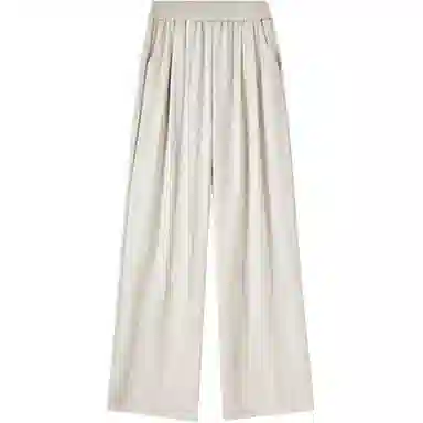 潞优野 松紧腰及地长裤高腰宽松休闲裤 女款