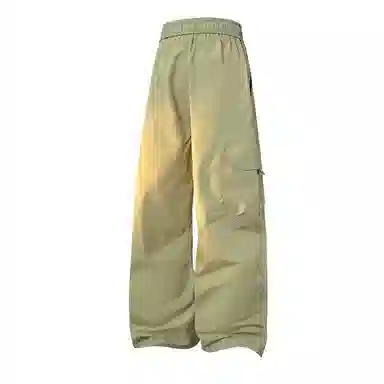 兰缪 美式复古日系简约纯色高街风基础款山系户外日常通勤跑步运动舒适宽松清爽透气潮流百搭柔软亲肤直筒裤垂感系带休闲裤 男女同款