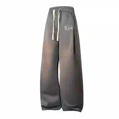 兰缪 美式复古日系简约纯色高街风潮流基础款山系户外日常通勤运动舒适宽松清爽透气百搭柔软亲肤直筒裤垂感系带长裤休闲裤 男女同款