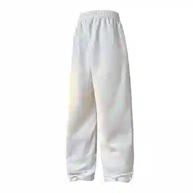 兰缪 美式复古日系简约纯色高街风基础款山系户外日常通勤运动宽松清爽透气潮流百搭亲肤柔软舒适直筒裤垂感系带休闲裤 男女同款