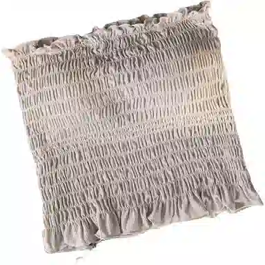 轻迎 褶皱吊带带胸垫打底衫木耳边上衣裹胸内衣女背心 女款