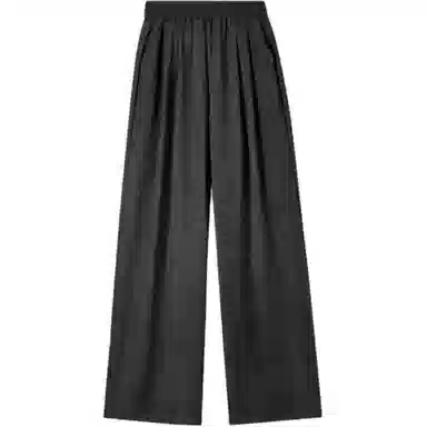 潞优野 松紧腰及地长裤高腰宽松休闲裤 女款