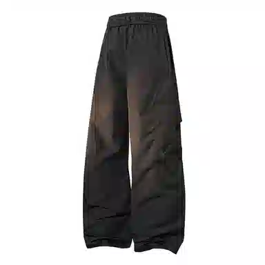 兰缪 美式复古日系简约纯色高街风基础款山系户外日常通勤跑步运动舒适宽松清爽透气潮流百搭柔软亲肤直筒裤垂感系带休闲裤 男女同款