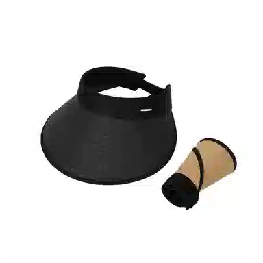 艾佳微 简约时尚可折叠夏季草帽防紫外线太阳帽遮脸 空顶帽 草编 防晒帽 女款