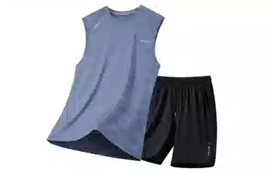 王者荣耀 大码冰丝薄款凉感纯色健身训练瑜伽篮球跑步速干网眼透气百搭基础款背心圆领五分裤休闲运动套装 男女同款