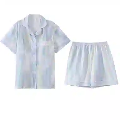 兰缪 短袖带胸垫家居服可外穿简约韩版睡衣套装 女款