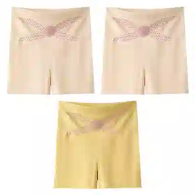 二三二三 纯色高腰收腹提臀不卡档不夹臀不勒腿亲肤舒适柔软平角裤透气防夹臀时尚百搭无痕修身塑形知性典雅内裤 女款 组合装