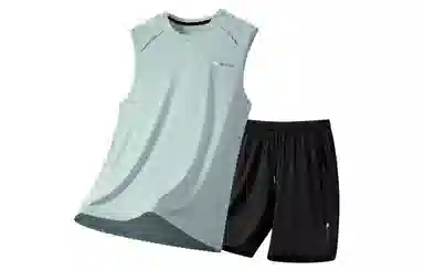 王者荣耀 大码冰丝薄款凉感纯色速干训练健身瑜伽篮球跑步速干网眼透气百搭基础款圆领背心五分裤休闲运动套装 男女同款