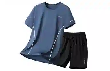 王者荣耀 大码冰丝薄款凉感纯色健身训练瑜伽篮球跑步速干网眼透气百搭基础款圆领短袖短裤休闲运动套装 男女同款