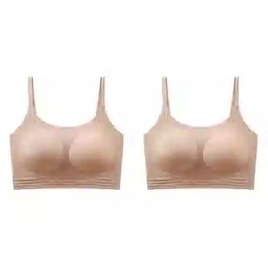 蒄趣 隐形美背无痕小胸聚拢显大收副乳薄款运动舒适文胸 女款 组合装