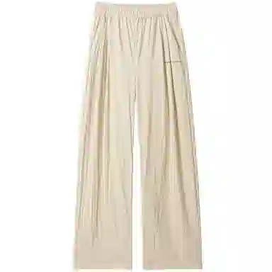 大卫贝肯 纯色简约基础款品牌山本褶皱垂感亲肤薄款透气柔软遛弯裤拖地长款睡裤 男女同款