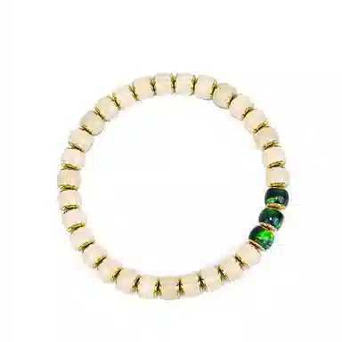 钰澜文玩 龙虎山界守战甲系列-「金盾」原创设计款-玉化料镶嵌-碧潮#好运 菩提根 手串 男女同款情侣款