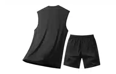 王者荣耀 大码冰丝薄款凉感纯色速干训练健身瑜伽篮球跑步速干网眼透气百搭基础款圆领背心五分裤休闲运动套装 男女同款