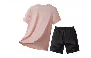 王者荣耀 大码冰丝薄款凉感基础款纯色健身训练瑜伽篮球跑步速干网眼透气百搭圆领五分裤休闲运动套装 男女同款