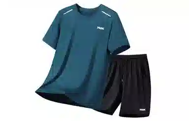 王者荣耀 冰丝薄款大码凉感基础款纯色健身训练瑜伽篮球跑步速干网眼透气百搭圆领短袖五分裤休闲运动套装 男女同款