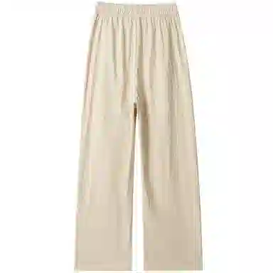 大卫贝肯 纯色简约基础款品牌山本褶皱垂感亲肤薄款透气柔软遛弯裤拖地长款睡裤 男女同款