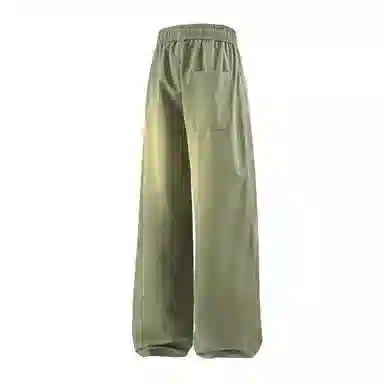 兰缪 美式复古日系简约高街风潮流基础款山系户外日常通勤运动舒适宽松清爽透气百搭柔软亲肤纯色垂感直筒长裤系带休闲裤 男女同款