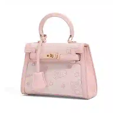 CLEVER&KETCH Embossed PU Tote Bag Pink Ivory