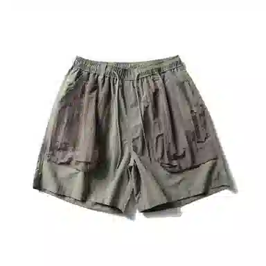 赞仕 户外速干防水拼色宽松轻薄透气机能五分工装短裤 男款