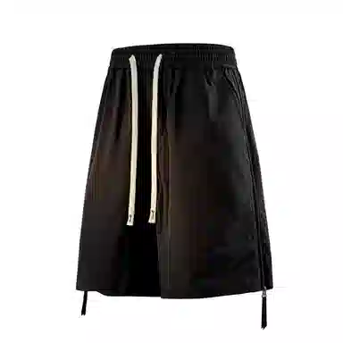 兰缪 美式复古日系简约高街风潮流基础款日常通勤山系户外运动舒适宽松清爽透气百搭柔软亲肤纯色垂感直筒系带休闲短裤 男女同款