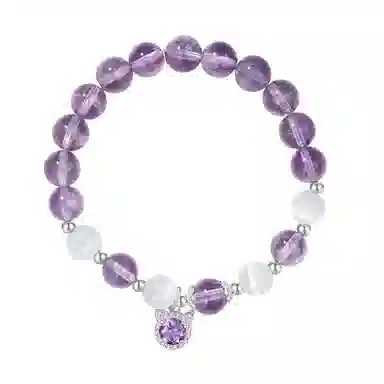 【九紫离火】 法思梵 精致浪漫梦幻气质清冷感简约百搭闪耀手饰 小众轻奢森系小清新元气可爱时尚高级设计感首饰天然 紫水晶 手串 女款