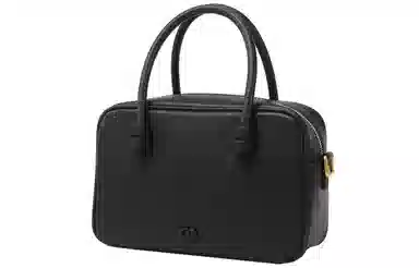 妙迪 小众设计时尚百搭精致少女上班通勤植鞣皮保龄球包学院风波士顿枕头包 牛皮 手提单肩斜挎包 常规 女款 奶昔白/曜石黑