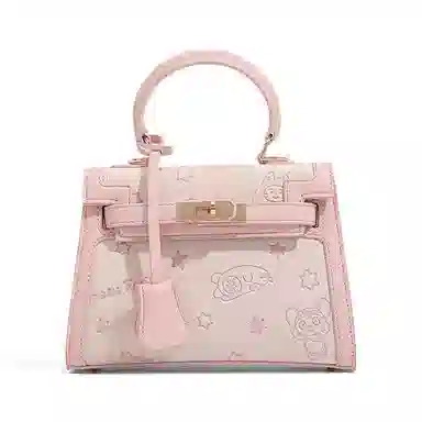 CLEVER&KETCH Embossed PU Tote Bag Pink Ivory