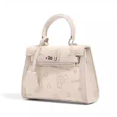 CLEVER&KETCH Embossed PU Tote Bag Pink Ivory