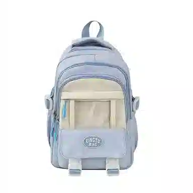 泰格奴 时尚百搭休闲通勤旅行个性风格独特背包初中生高中生大学生上课百搭书包 尼龙 双肩包 男女同款情侣款 卡其色蓝色黑色红色黄色