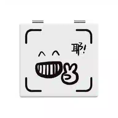 计轩 简约双面图案梳妆镜子