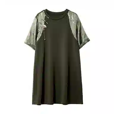 潞优野 时尚舒适简约通勤短袖连衣裙 女款