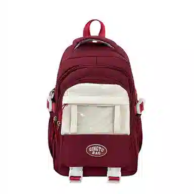 泰格奴 时尚百搭休闲通勤旅行个性风格独特背包初中生高中生大学生上课百搭书包 尼龙 双肩包 男女同款情侣款 卡其色蓝色黑色红色黄色