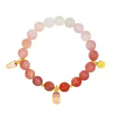 法思梵 开运桃花 甜美仙女风 森系小清新温柔气质精致手饰 小众清冷感轻奢优雅简约百搭高级天然 玛瑙 手串 女款