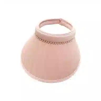 艾佳微 珍珠空顶帽子夏季日系甜美户外出游百搭显脸小发箍遮阳空顶帽 聚酯纤维 防晒帽 女款