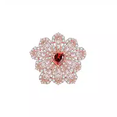 法思梵 梦幻璀璨闪耀浪漫韵味繁花甜美精致气质优雅配饰 轻奢小众森系小清新温柔时尚高级爱心花朵配件 合金 胸针 女款