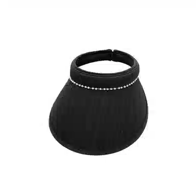 艾佳微 珍珠空顶帽子夏季日系甜美户外出游百搭显脸小发箍遮阳空顶帽 聚酯纤维 防晒帽 女款