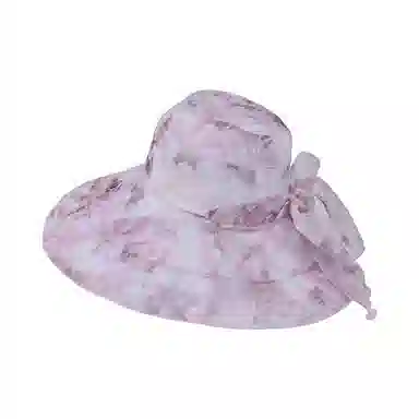 艾佳微 户外出游透气 时尚蝴蝶结 优雅气质 聚酯纤维 防晒帽 女款