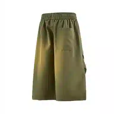 兰缪 美式复古日系简约纯色高街风基础款潮流运动舒适宽松清爽透气百搭柔软亲肤系带七分裤休闲短裤 男女同款