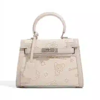 CLEVER&KETCH Embossed PU Tote Bag Pink Ivory