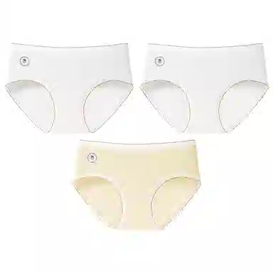 二三二三 奶油色系透气亲肤短裤不卡档不卷边柔软不勒吸湿排汗三角裤不夹臀舒适可爱甜美少女纯欲简约时尚百搭内裤 女款 组合装