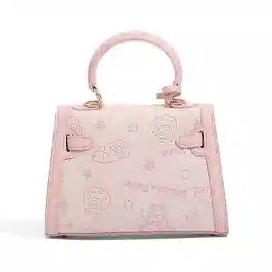CLEVER&KETCH Embossed PU Tote Bag Pink Ivory