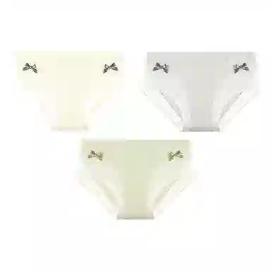 二三二三 蝴蝶结蕾丝抑菌透气不卡档不夹臀柔软不卷边中腰高弹无痕吸湿排汗三角裤舒适亲肤纯欲性感俏皮可爱蝴蝶结内裤 女款 组合装