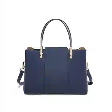红蜻蜓 高级感经典百搭时尚气质 牛皮 单肩手提包 女款 米白色/宝蓝色